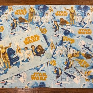 Star Wars 1977 Pillow Case, Flat & Fitted Twin Bed Sheet Set Vintage Original